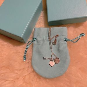 Authentic Return to Tiffany double heart pendant necklace.